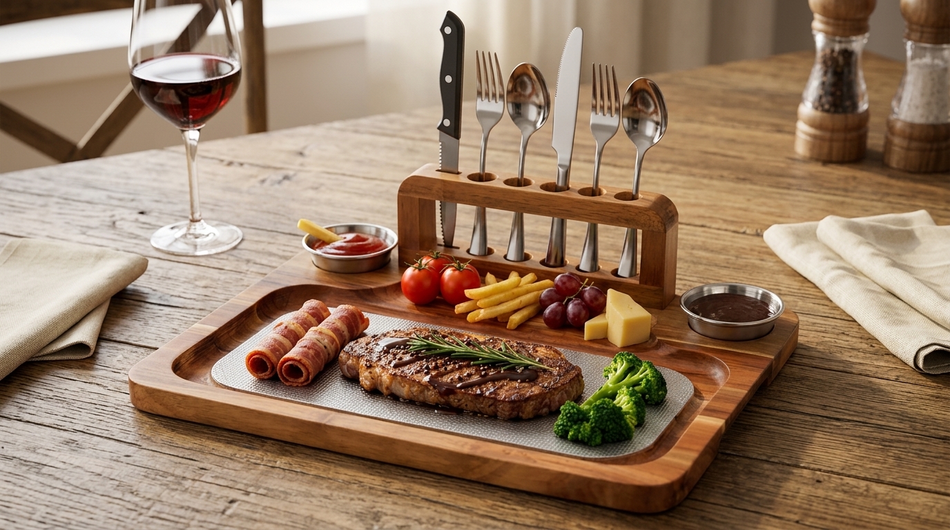 Acacia Wood Steak Board Set